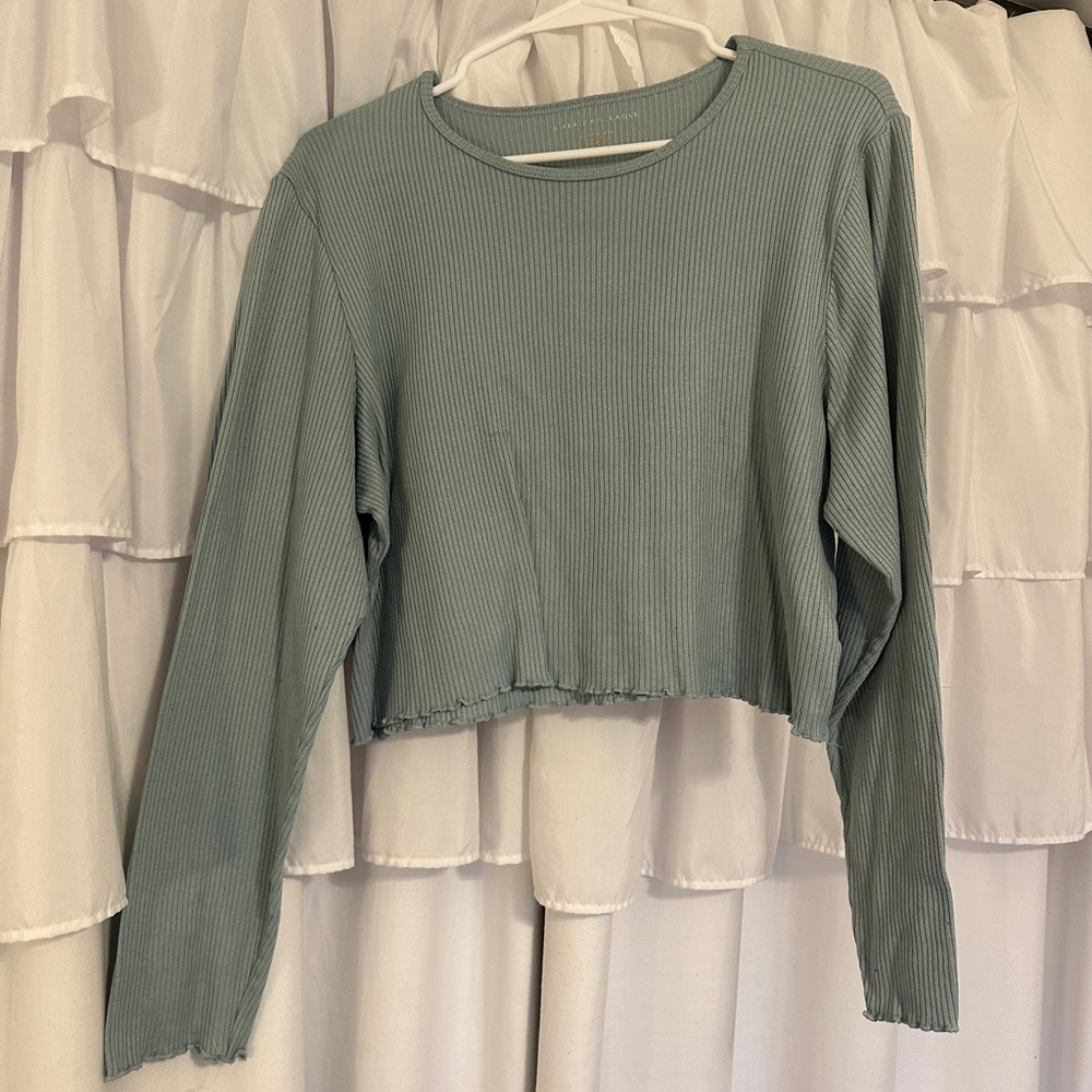 American Eagle Ribbed Long Sleeve Top